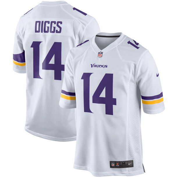 Men Minnesota Vikings 14 Stefon Diggs Nike White Game Retired Player NFL Jersey